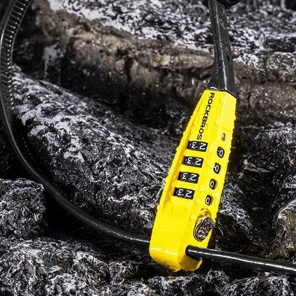 Замок на велосипед кодовый ROCKBROS WD3301 Черный с желтым RB-GK4-7161 фото