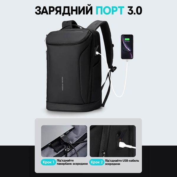 Рюкзак городской Mark Ryden MR9031YSJ для ноутбука 17.3" с USB объем 30л Черный MR9031YSJ-KR00-4967UA фото