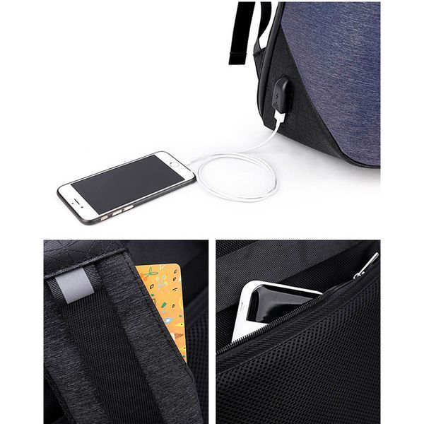 Рюкзак міський Arctic Hunter B00193 з USB для ноутбука 15,6" обсяг 22л. Синій AH-B00193-2951 фото