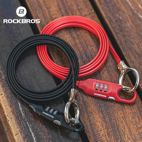 Замок тросовий велосипедний з кодом ROCKBROS L50115 3CDL 150 см Чорний RB-3CDL-5202 фото