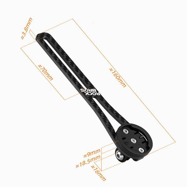 Універсальне карбонове кріплення Garmin Wahoo Bryton Giant та для ліхтариків і GoPro ROCKBROS FKCRBN Чорний RB-FKCRBN-4925 фото
