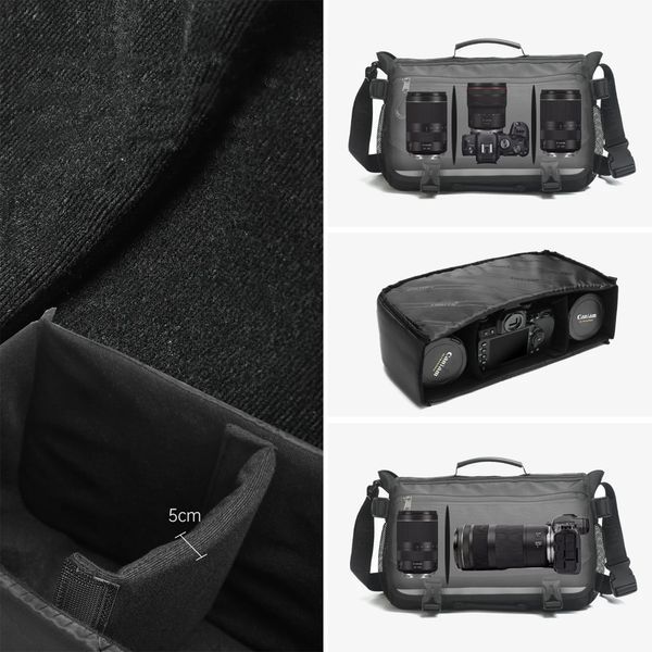 Міська сумка через плече (крос боді) для фотокамери Tigernu T-S8953 для планшета до 11" Чорна TGN-T-S8953-7063 фото