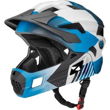Подростковый вело шлем фулфейс ROCKBROS TT4857 (54-57 см) In-Mold Синий с белым RB-TT4857-5076 фото