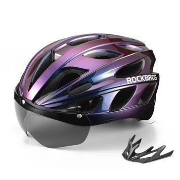Вело шолом з магнітним візором ROCKBROS TT16 (57-62 см) In-Mold Фіолетовий RB-TT-16-3891 фото