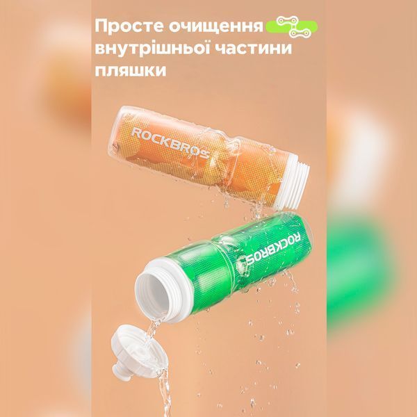 Термо фляга / пляшка для спорту ROCKBROS CIWB70 з пилозахисним ковпачком Помаранчева RB-CIWB70-4766 фото