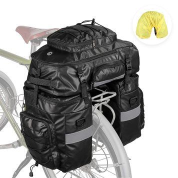 Сумка 3 в 1 на багажник велосипеда байкпакинг Rhinowalk X21606BK 65л Черный  RWK-X21606BK-4449 фото