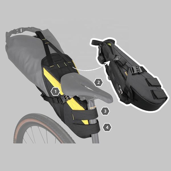 Сумка подседельная для велосипеда Rhinowalk BHD0020 14 л водонепроницаемая Черная RWK-BHD0020-7346 фото