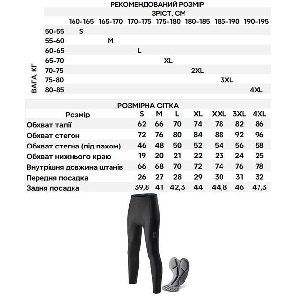 Велосипедні спортивні штани для 10-20&deg;С ROCKBROS YPK1011 розмір M Чорний RB-YPK1011-5369 фото