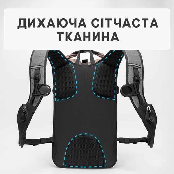 Водостойкий велосипедный кемпинговый гермомешок рюкзак ROCKBROS VERST1 Черный с зеленым RB-VERST1-5257 фото