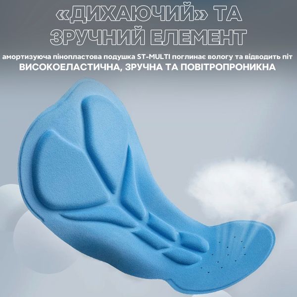 Велосипедные спортивные штаны с памперсом для 15-25&deg;С ROCKBROS RK2004 размер XL Черный RB-RK2004-5758 фото