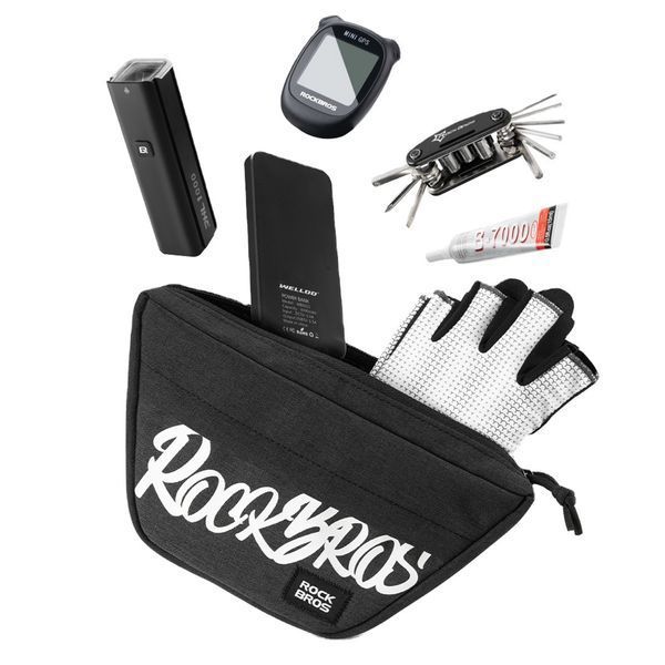 Велосипедна сумка на кермо велкро ROCKBROS G011 Чорна RB-G011-7148 фото