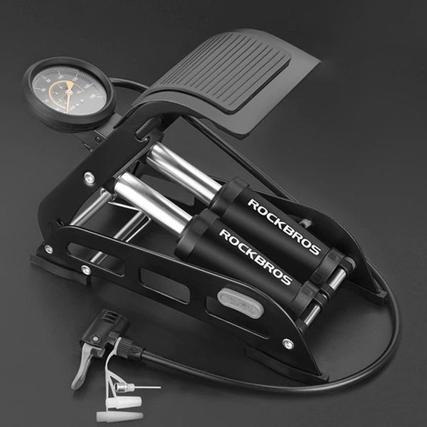Насос автомобільний ножний з манометром ROCKBROS FP4310S | 160PSI | Чорний RB-FP4310S-5105 фото