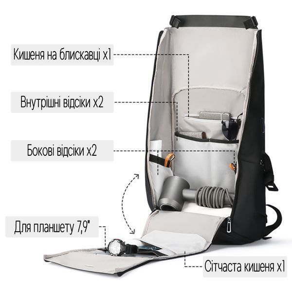 Міський рюкзак Mark Ryden MR2966 для ноутбука 17&Prime; 25-36 л Чорний MR2966-B1-4578UA фото