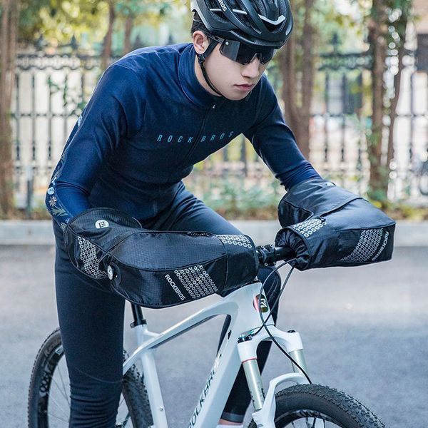 Утеплювач на кермо для гірських велосипедів MTB світловідблискувальний ROCKBROS D99B Чорний RB-D99B-5489 фото