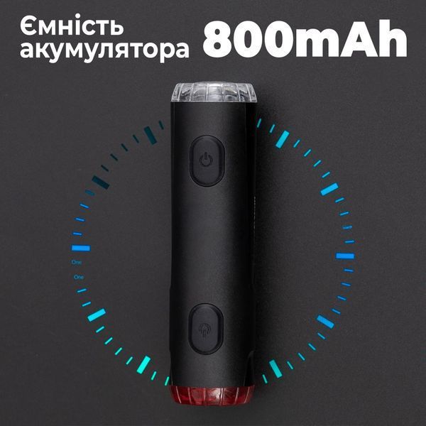 Передній / задній ліхтар 2 в 1 на шолом ENLEE WT-08 | Чорний EN-WT08-6725 фото