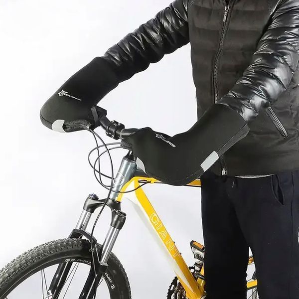 Утеплювач на кермо для гірських велосипедів MTB світловідблискувальний ROCKBROS D16-B Чорний RB-D16-B-5491 фото