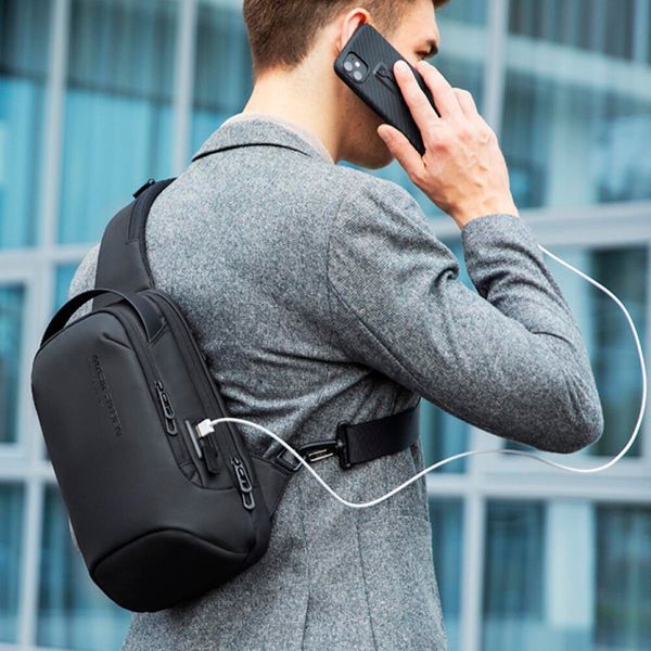 Рюкзак з однією лямкою (крос боді) Mark Ryden MR7918 з USB об'єм 7л. Чорний MR7918-00-2504UA фото