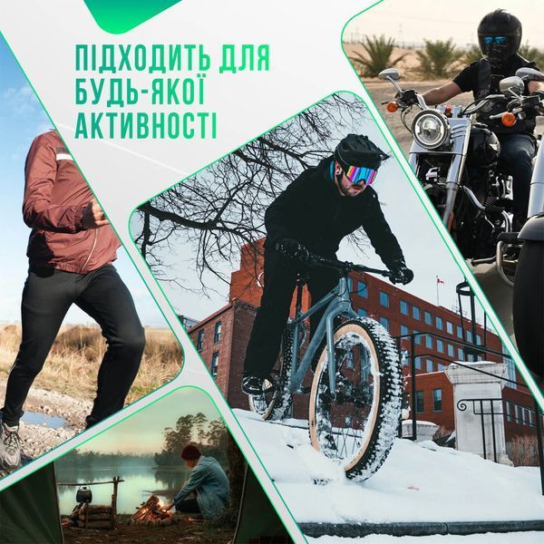 Зимние штаны для велосипедистов ROCKBROS BCT10 размер L Салатовый с черным RB-BCT10-5778 фото