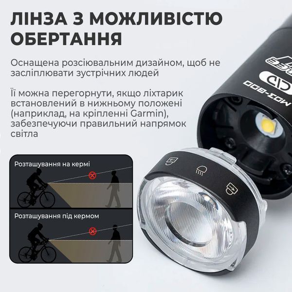 Велосипедная фара ENLEE M03 | 800лм | Черный EN-M03-6731 фото