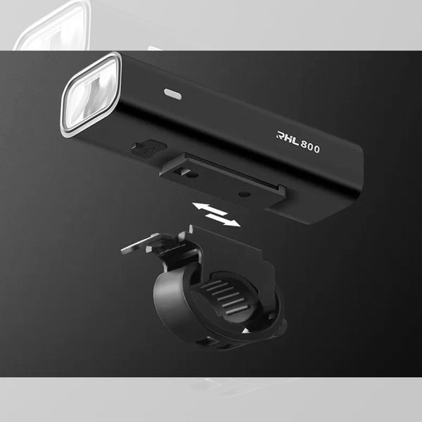 Велосипедний ліхтар ROCKBROS RHL 800 лм 3000 mAh Чорний RB-800SX-4741 фото