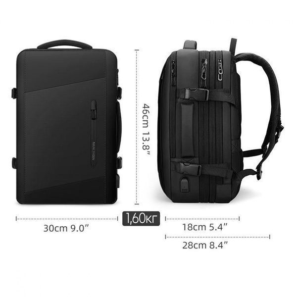 Рюкзак міський розширюваний Mark Ryden Infinity MR9299KR Rain Large 26-39 л Чорний MR9299YY-2250UA фото