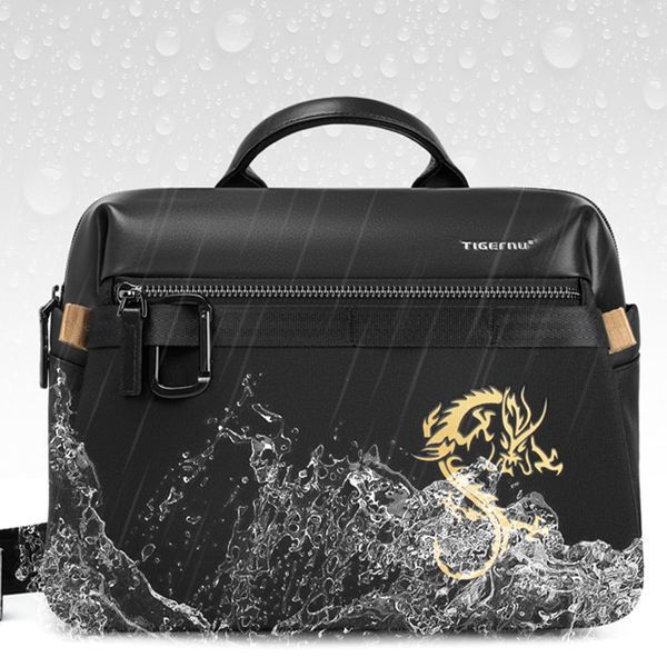 Розкішна міська сумка через плече (крос боді) Tigernu T-S8223 для планшета до 11" Чорна із золотим TGN-T-S8223-3109 фото