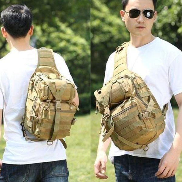 Тактический военный рюкзак-сумка с одной лямкой Armour Tactical М4 Oxford 600D (с системой MOLLE) 20 литров Зеленый Пиксель AT-M4BG-4063 фото