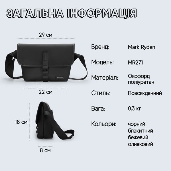 Сумка через плече Mark Ryden MR271 4л Блакитний MR271-L01-5014UA фото
