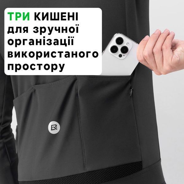 Велосипедна спортивна бігова куртка для 5-20&deg;C ROCKBROS YDWT006 Розмір 3XL Чорна RB-YDWT006-5339 фото