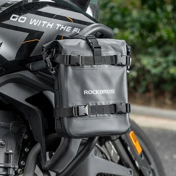 Мото сумка на бок сиденья мотоцикла расширяемая универсальная ROCKBROS SL4010 Черная RB-SL4010-7094 фото