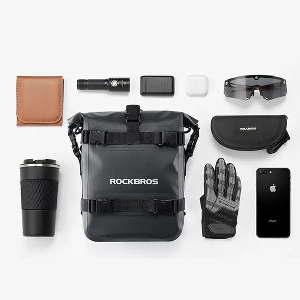 Мото сумка на бок сиденья мотоцикла расширяемая универсальная ROCKBROS SL4010 Черная RB-SL4010-7094 фото