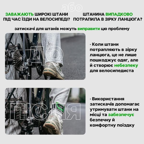 Затискач для штанів світловідблискувальний ремінець для одягу ROCKBROS D86 Чорний RB-D86-5201 фото