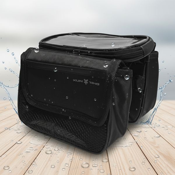 Сумка на раму велосипеда XUNTING XB58 для телефона до 6.7 дюйма Черная XT-XB58-6941 фото