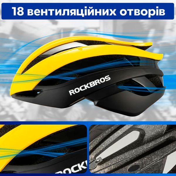 Універсальний вело шолом ROCKBROS TT-TT (58-61 см) In-Mold Чорний з білим RB-TT-TT-4724 фото