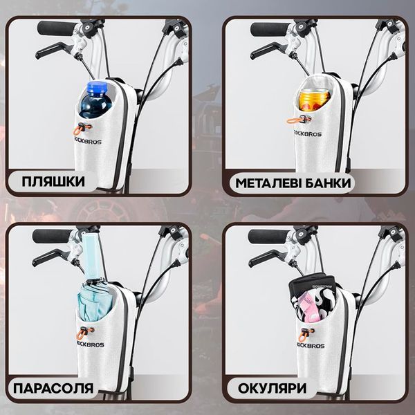 Велосипедна сумка на кермо для фляги ROCKBROS BOM-S Біла RB-BOM-S-4645 фото