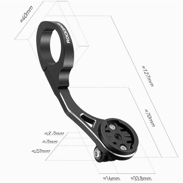 Универсальное крепление Garmin Wahoo Bryton и для фонариков и GoPro ROCKBROS FK-301 Черный RB-FK-301-4929 фото