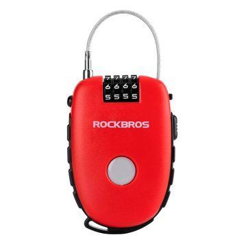Висувний кодовий тросовий велосипедний замок ROCKBROS SML2 Червоний RB-SML2-4758 фото