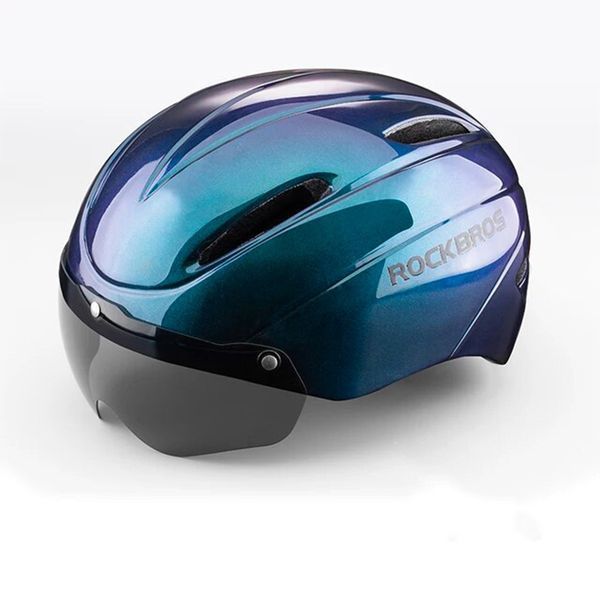 Вело шлем с магнитным визором ROCKBROS WT018S (57-62 см) In-Mold Синий RB-WT-018S-3879 фото