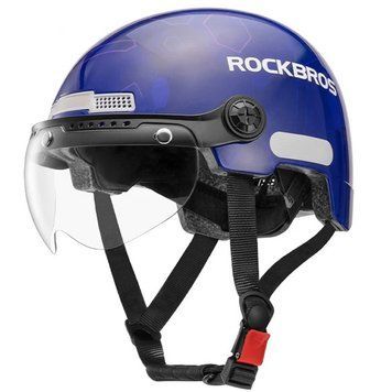 Детский вело шлем с визором ROCKBROS HK602 48-55 см In-Mold Синий RB-HK602-6004 фото