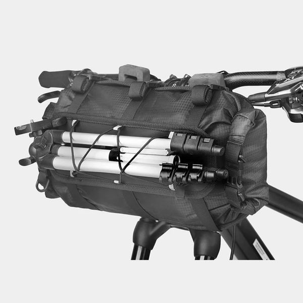 Система кріплення для баула на кермо велосипеда (харнес) Rhinowalk RK9300 жорстка панель 30 см Чорна RWK-RK9300-7359 фото